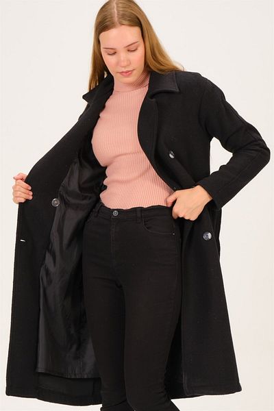 Dewberry Z6765 Coat-black