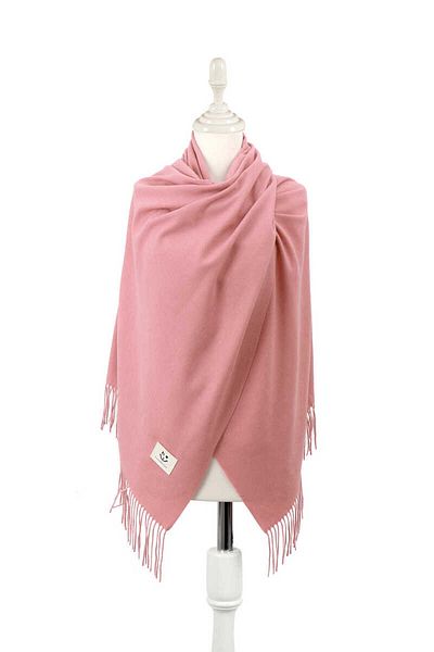Bursa İpek Pink Solid Color Winter Shawl