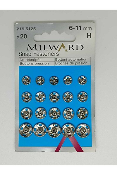 Milward Snap Brass Silver Color 6 - 11 mm