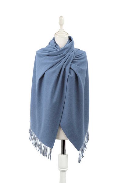 Bursa İpek Indigo Solid Color Winter Shawl