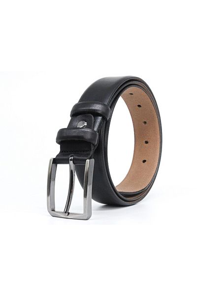 Livize 2-Piece Classic Men's Belt Curved 100% Cowhide 3.5 Cm