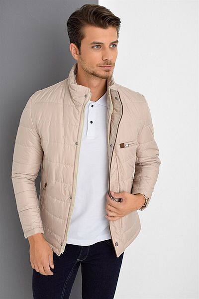 Dewberry M8625 Men's Coat-beige