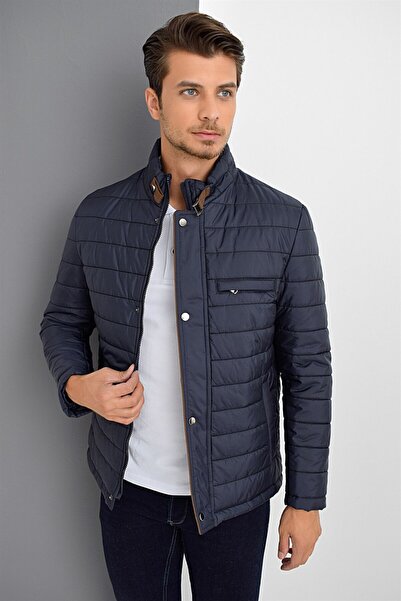 Dewberry M8644 Men's Coat-dark blue