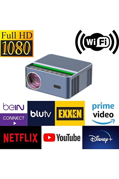 HZL 1080P Android Sistemli Smart Akıllı Projeksiyon Cihazı (Netflix, Youtube, Disney, Exxen vb.)