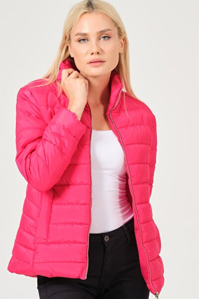 Dewberry Z6746 Coat-fuchsia