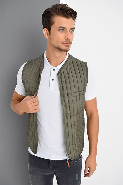 Dewberry Y8611 Men's Vest-khaki