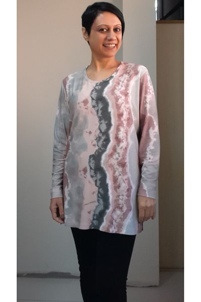 Mertcan Butik Round neck color long-sleeved combed cotton Viscose T-shirt