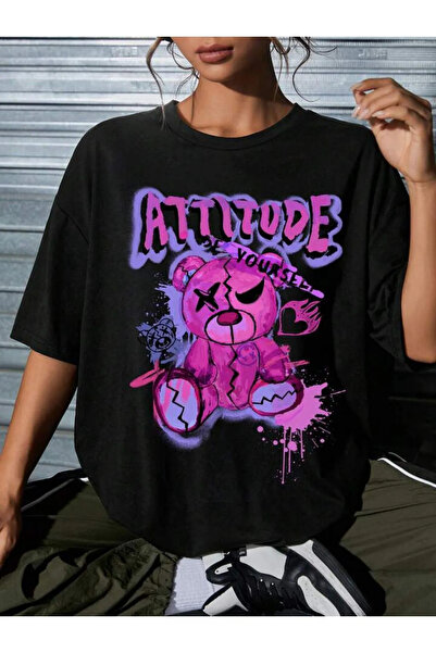 Machetta Μπλουζάκι Unisex Plus Size Design Teddy Bear με στάμπα Oversize