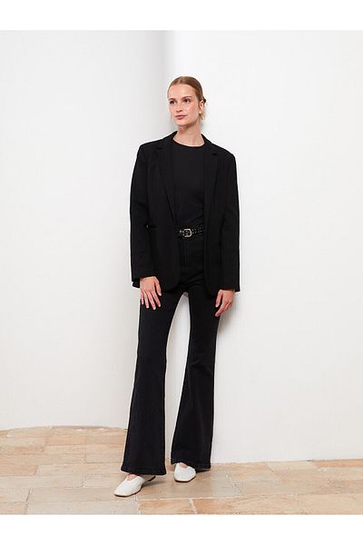 MAKRAS EXCLUSIVE Isabella Zero Max Modest Black High Waist Flare Women's Jean Pants (New Season)