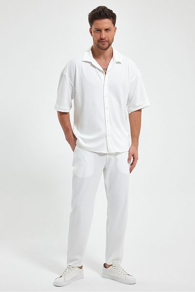 Quik-max Twist Knitted Shirt Bottom Top Set