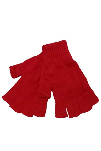 salarticaret Kırmızıi Kesik Eldiven Yarım Eldiven Unisex Model Standart Beden