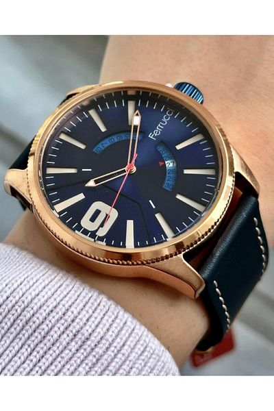 Ferrucci Men's Leather Cord Wristwatch