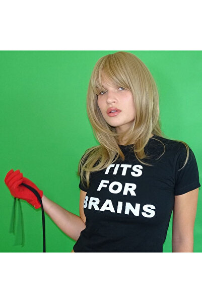 ShordieWorldwide Tits For Brains Baby Tee
