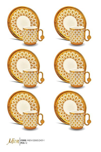 MİEN Mien 6-Person Gold Cup Set