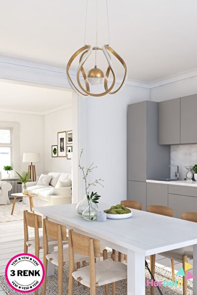 Harnelli 3 Renk Yanabilen Salon Mutfak Yatak Odası Oturma Odası Modern Ledli ...