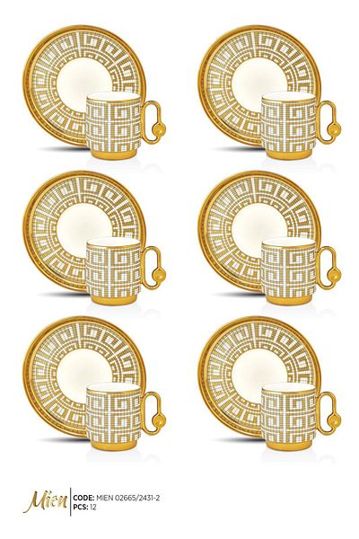 MİEN Mien 6-Person Gold Cup Set