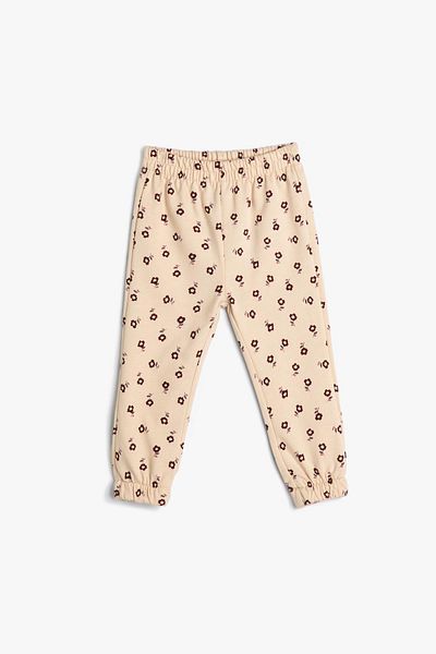 Koton Beige gemusterte Jogginghose für Babys