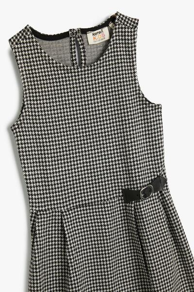 Koton Dívčí černé kostkované šaty