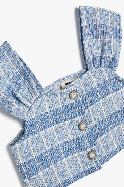 Koton Kız Çocuk Mavi Ekose Bluz