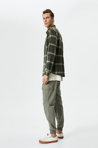 Koton Khaki Plaid Men's Shirt 4WAM60214HW