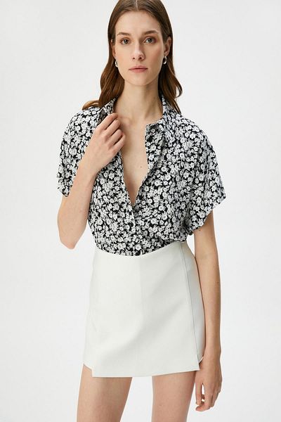 Koton Women's Black Patterned Shirt