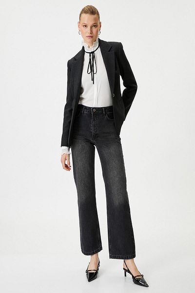 Koton Pantaloni negri de damă Jean - Model 4wal40355md