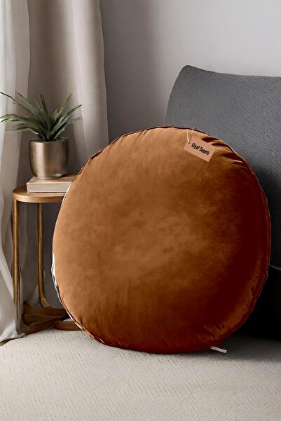 Elyaf Sepeti Yumuşak 68x68x15 Cm Yuvarlak Yer Minderi Kalorifer Önü Minder Mi...