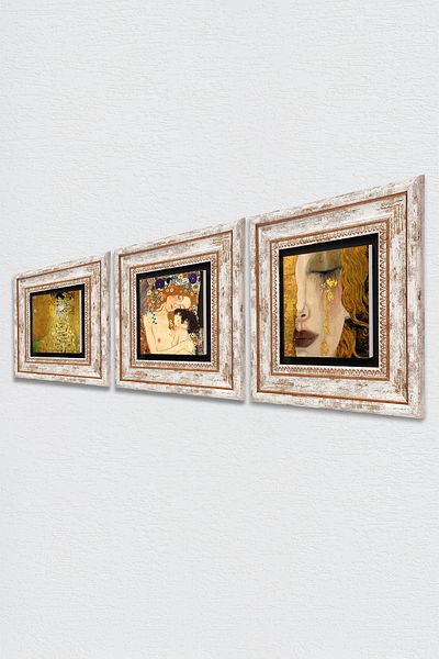 Pinecone Gustav Klimt Bauer Portrait, Golden Tears, Tree of Life Stone Wall Painting Framed Wall Decor