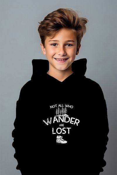 ADABEBEK Голям суичър със свободна кройка със специален дизайн Wander Lost Printed