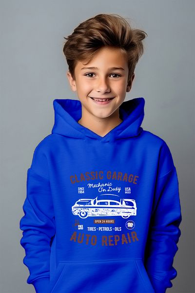 ADABEBEK Hanorac oversize cu croiala confortabilă, stil clasic pentru reparații auto