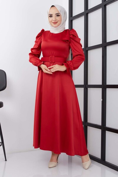 marwella Özlem Saten Abiye - Kırmızı