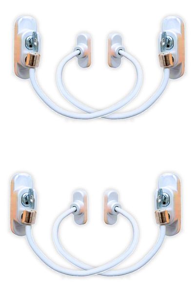 Viselia Keyed Steel Rope Window Child Lock Child Safety Lock 4 Pieces White