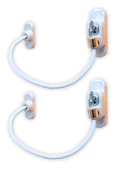 Viselia Keyed Steel Rope Window Child Lock Child Safety Lock 2 Pieces White
