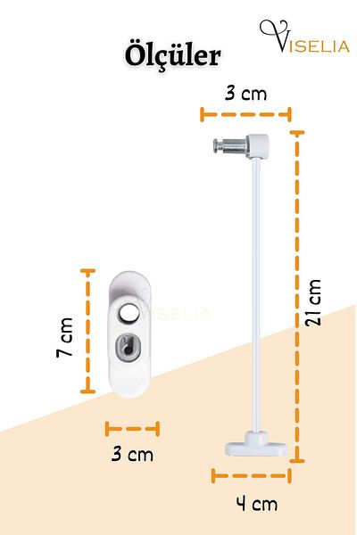 Viselia Keyed Steel Rope Window Child Lock Child Safety Lock 2 Pieces White