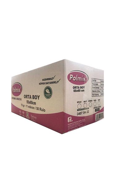 FİGANLAR DURABLE TRASH BAG MEDIUM SIZE 55X60 BLACK 1 BOX 50 PACK