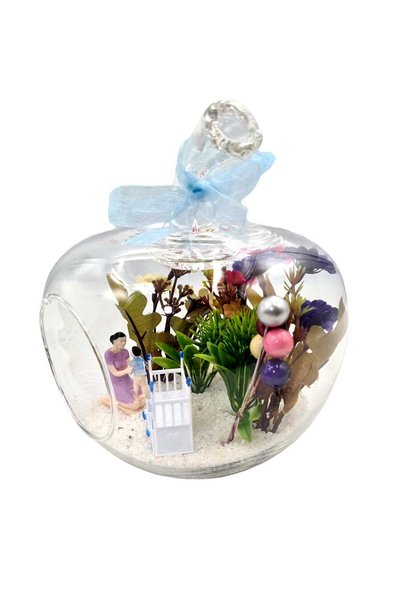 maya sanat Newborn Baby Boy Gift Terrarium Special Production Apple Glass Jar