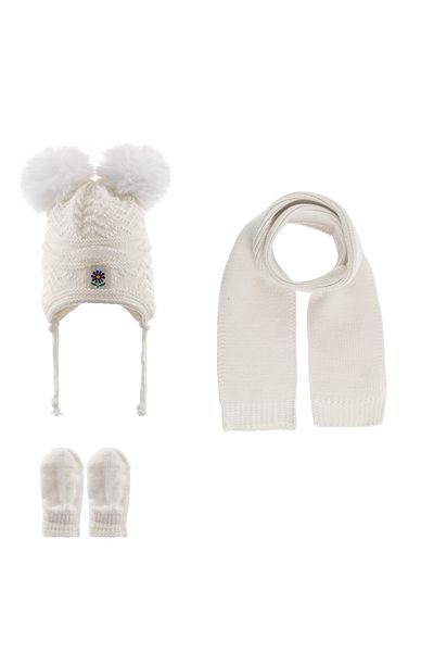 Kitti Set of 3 Beanie Gloves for Baby Girl 0-12 Months