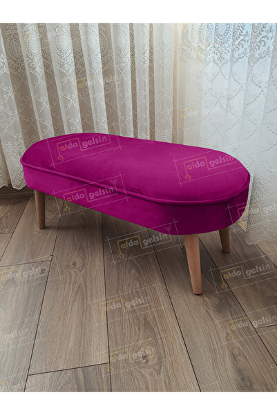aldagelsin Ultra Lüks Oval Parrot Puf Ahşap Ayak
