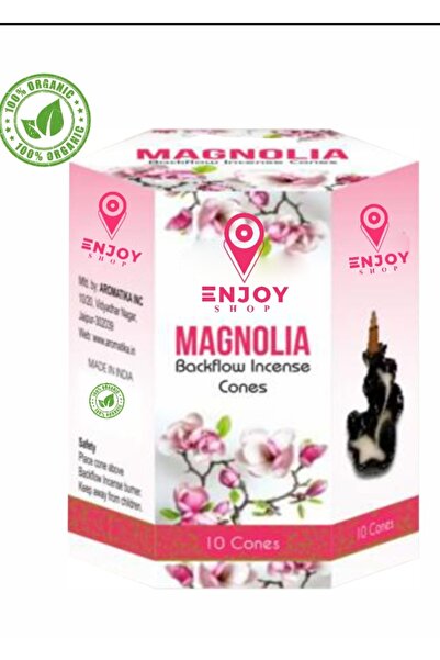 ENJOY SHOP Magnolya / Magnolia Kokulu Geri Akışlı Tütsü Konikleri 10 Adet Bac...