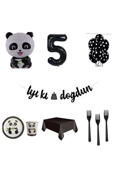Mini Parti MİNİ PARTY STORE PANDA PARTİ SETİ