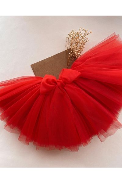 punicha Girl's Tutu Skirt RED (Fluffy Dream Tulle)