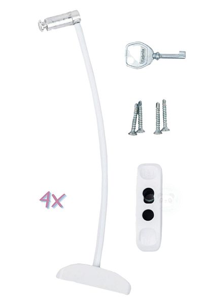 Pandogo Window Lock 4 Pieces White Door and Window Safety Apparatus Safety Product Lock