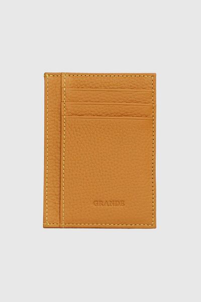 Grande 750 Genuine Leather Slim Card Holder Flother Yellow