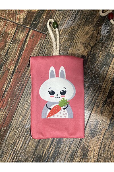 Street Bag Несесер за моливи с щампа на сладък заек, чанта, платнена чанта с ...