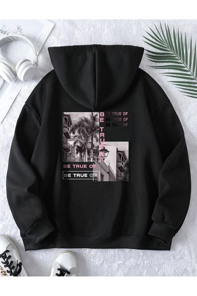 Pisa Art PİSA ART NOU SEZON Hanorac unisex cu 2 fire cu glugă, cu imprimeu gros