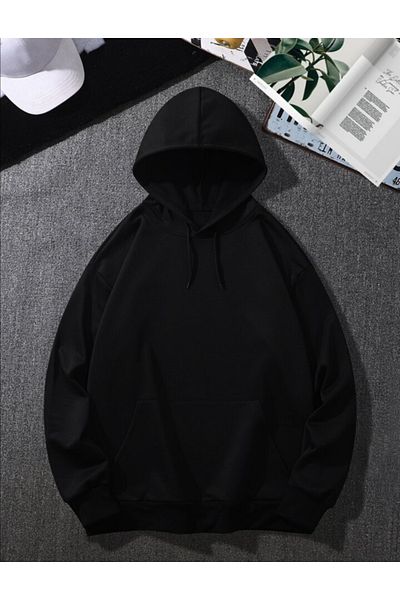 Pisa Art PİSA ART NEW SEASON Hanorac oversize unisex cu glugă cu imprimeu negru