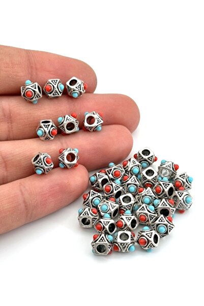 Selvi Konsept Gümüş Kaplama Boncuklu Küp Ara Malzeme 7x6 Mm 3 Adet