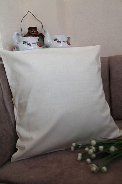 Emtory Home Κρέμα Premium 100% βαμβακερό κάλυμμα μαξιλαριού χωρίς φερμουάρ 43x43cm
