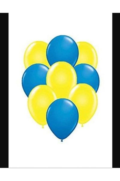 PartAntalya Yellow Navy Blue Balloon Set [10 Pieces Yellow 10 Pieces Navy]
