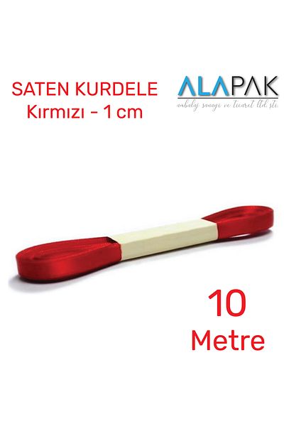 Alapak Κόκκινη Σατέν Κορδέλα 1 cm Κόκκινη Κορδέλα 10 μέτρων